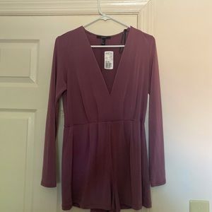 Brand new forever 21 mauve romper with long sleeves